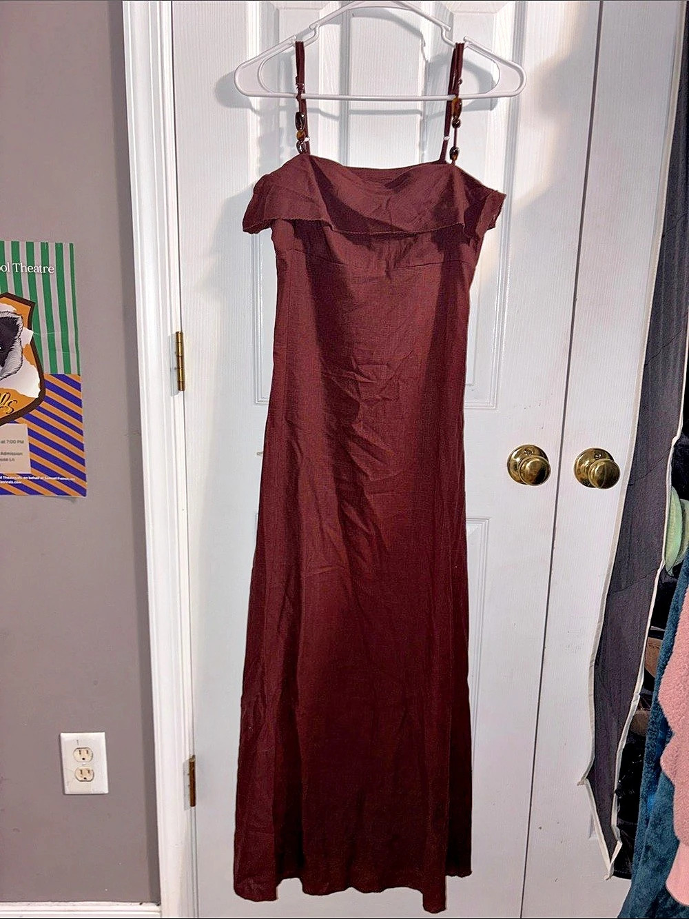 Paper Heart Brown Maxi Dress NWT